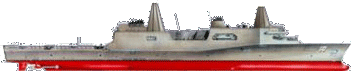 Graphic representation of silhouette of USS New Orleans